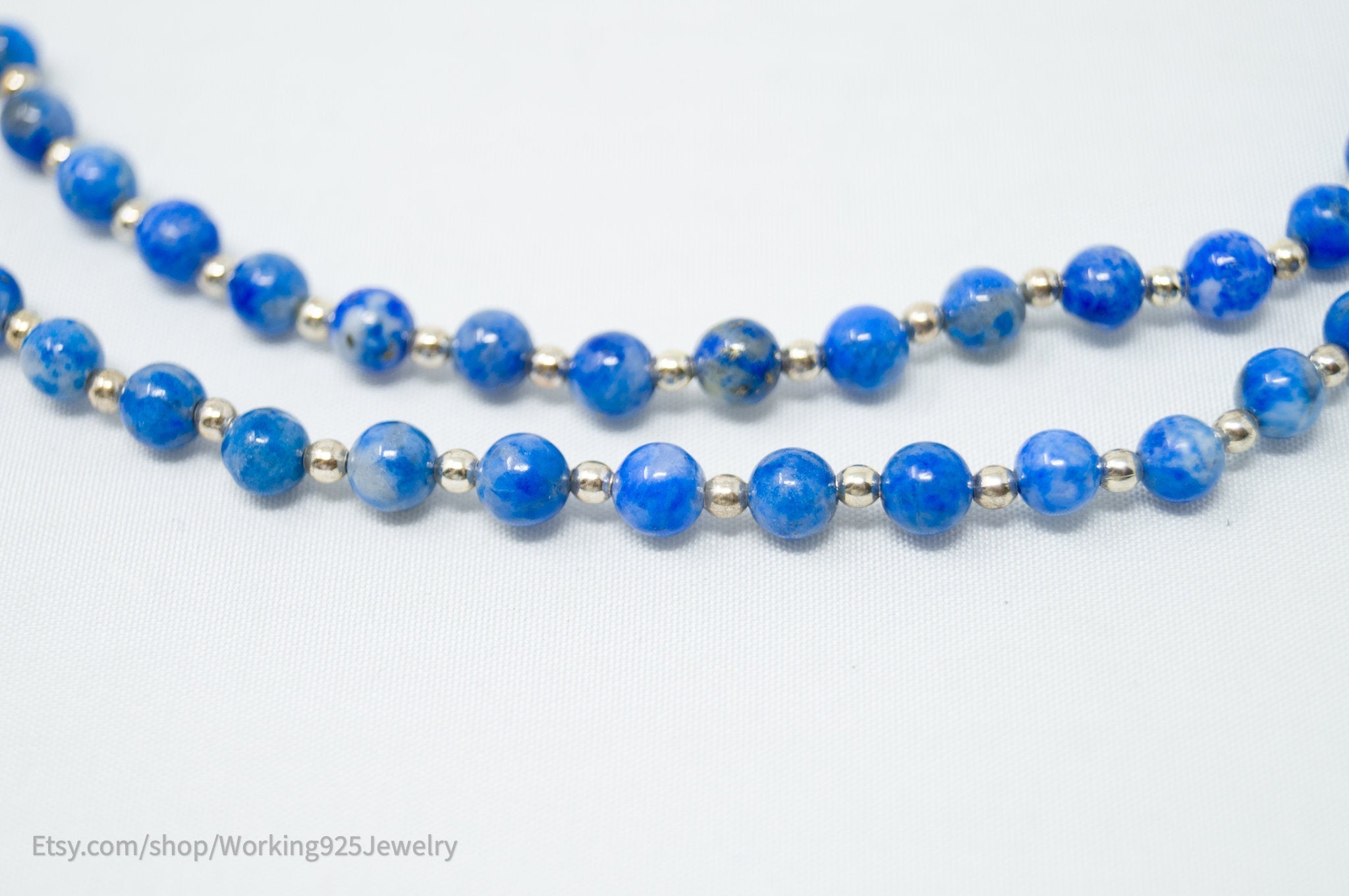 Vtg Designer Carolyn Pollack Relios Lapis Lazuli Bead Sterling Silver Necklace | Jewelry > Necklaces | Wiccan Center