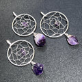 Dreamcatcher Pendant (Amethyst Crystal)(Silver Plated) Gemstone Jewelry | Craft Supplies & Tools > Beads, Gems & Cabochons > Charms & Pendants > Pendants | Wiccan Center