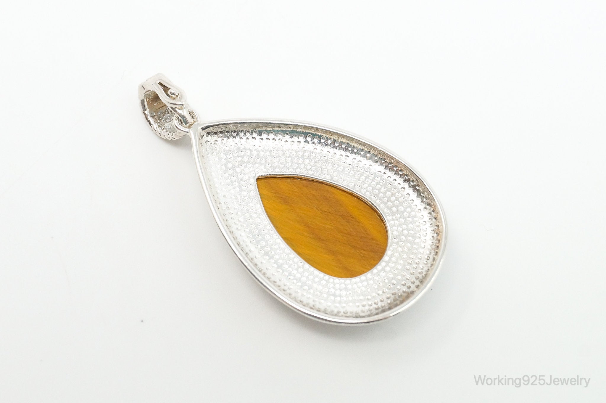 Vintage Large Tigers Eye Southwestern Style Sterling Silver Pendant | Jewelry > Necklaces > Pendants | Wiccan Center