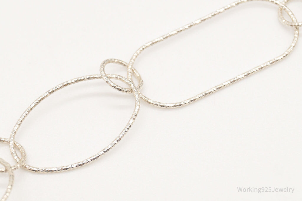 Vintage Designer Silpada Oval Link Textured Sterling Silver Necklace - 38" | Jewelry > Necklaces > Pendants | Wiccan Center