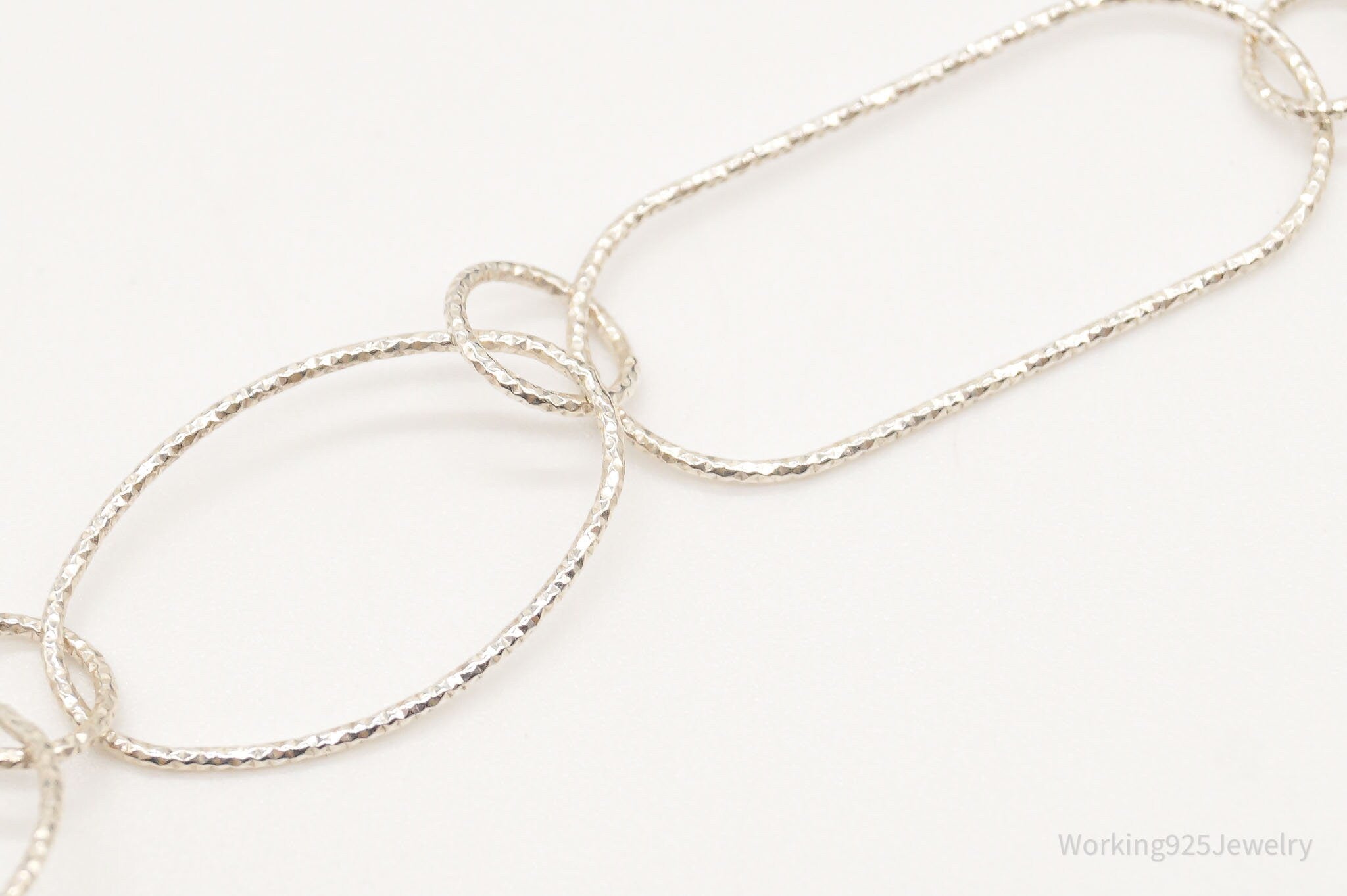 Vintage Designer Silpada Oval Link Textured Sterling Silver Necklace - 38" | Jewelry > Necklaces > Pendants | Wiccan Center