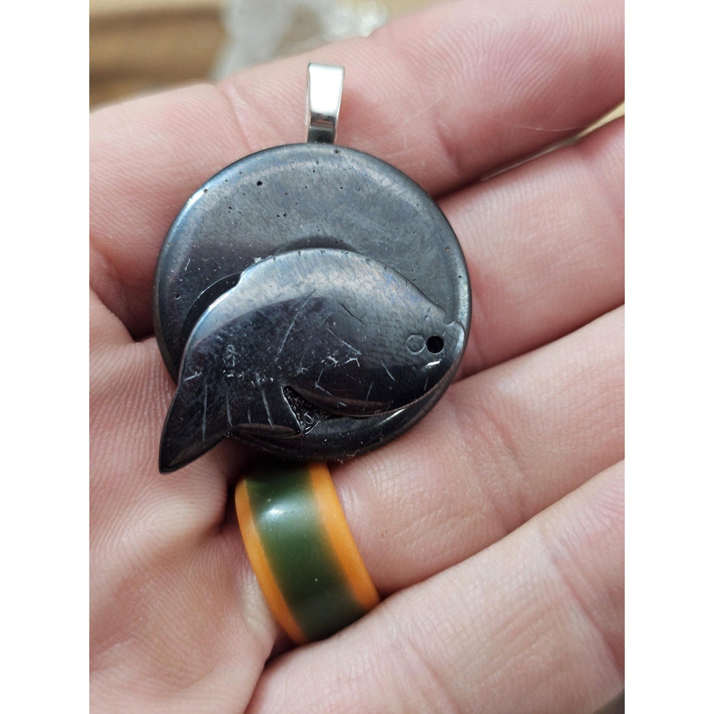 Pyrite pendant w/925 silver chain