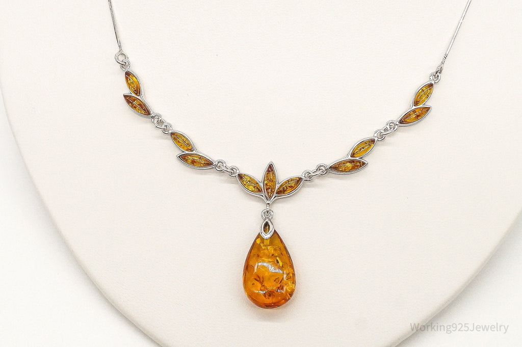 Vintage Designer Amber Sterling Silver Necklace | Jewelry > Necklaces > Pendants | Wiccan Center
