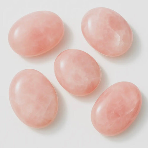 5 lb Rose Quartz Palm Stone Bulk Lot – Handpicked Polished Stones | | Wiccan Center