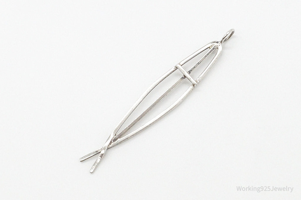 Vintage Ichthus Cross Fish Modernist Sterling Silver Necklace Pendant | Jewelry > Necklaces > Pendants | Wiccan Center