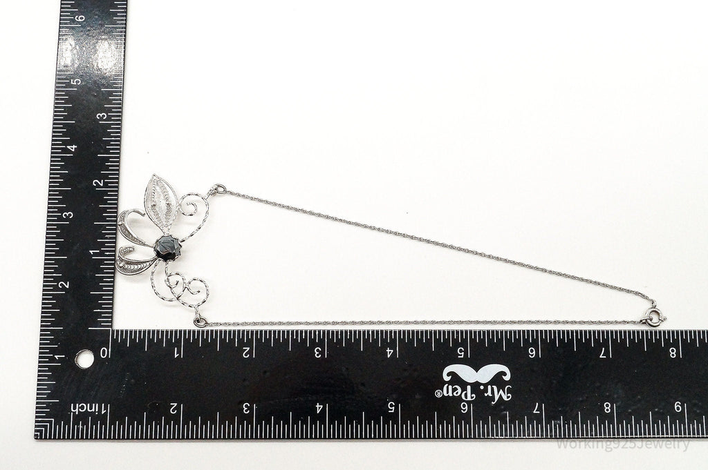 Antique Hematite Sterling Silver Filigree Necklace | Jewelry > Necklaces > Pendants | Wiccan Center