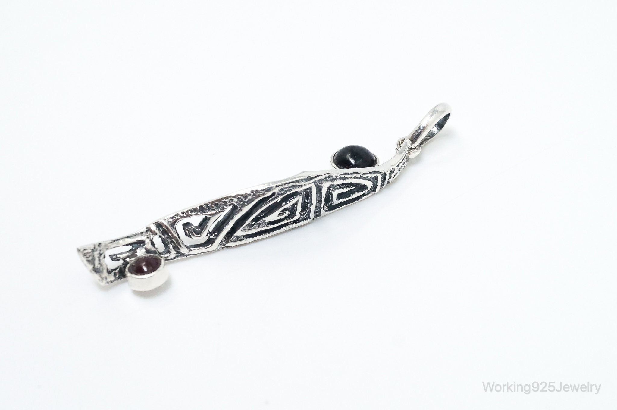 Unique Designer KARA Black Onyx Ruby Sterling Silver Necklace Pendant | Jewelry > Necklaces > Pendants | Wiccan Center