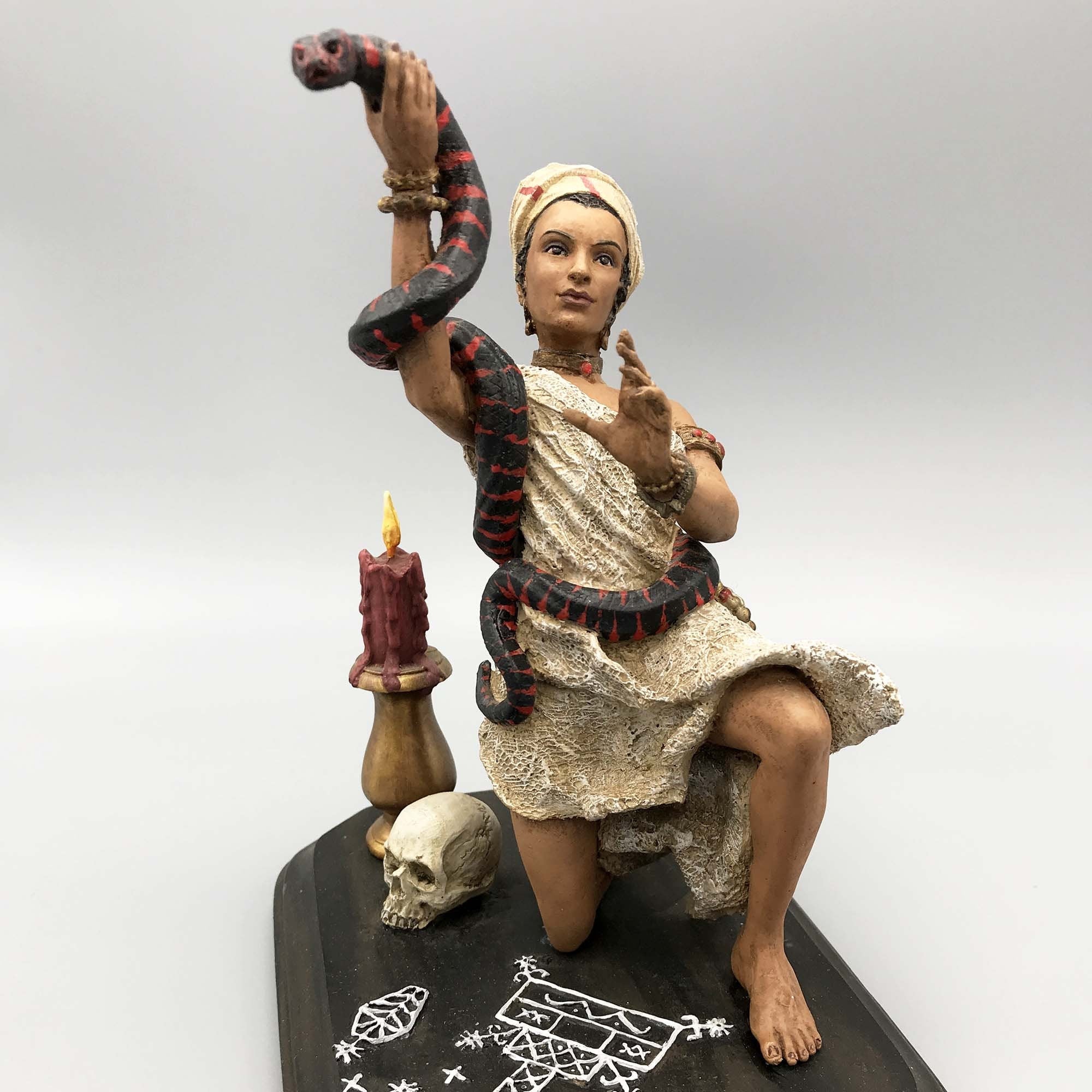 Marie Laveau, Voodoo Queen of New Orleans Statue, Full Color Resin | Legendary Witch Figurine | Pagan Altar Statue for Occult Decor
