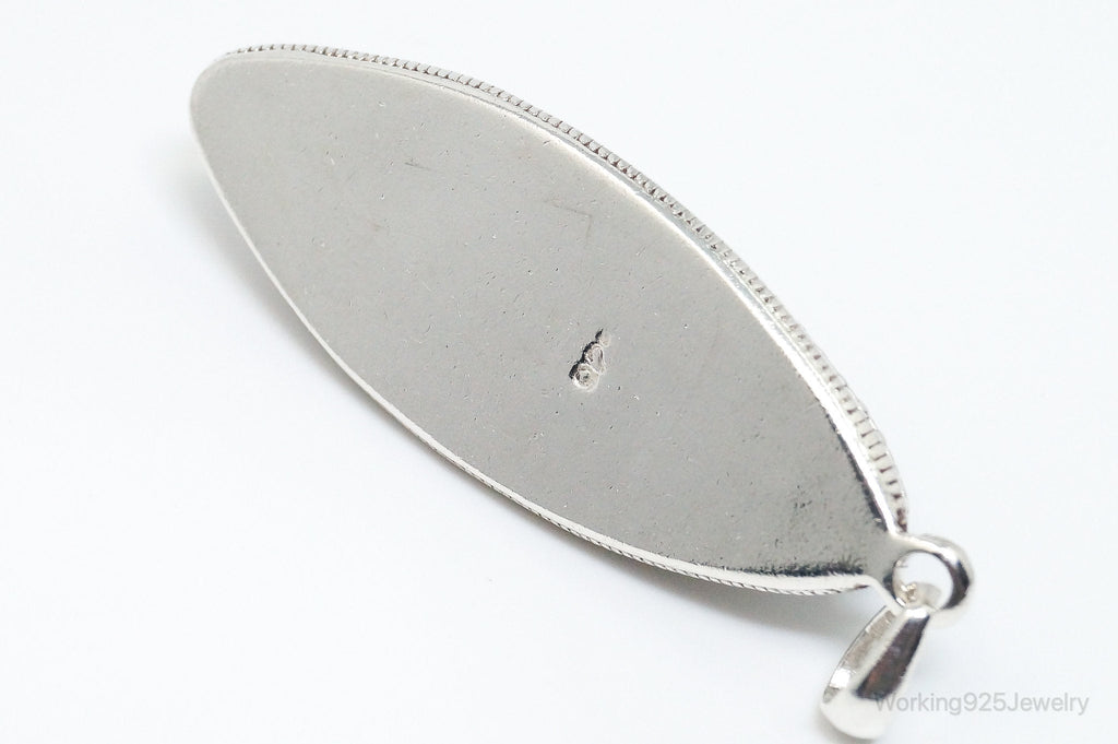 Vintage Long Large Labradorite Sterling Silver Necklace Pendant | Jewelry > Necklaces > Pendants | Wiccan Center