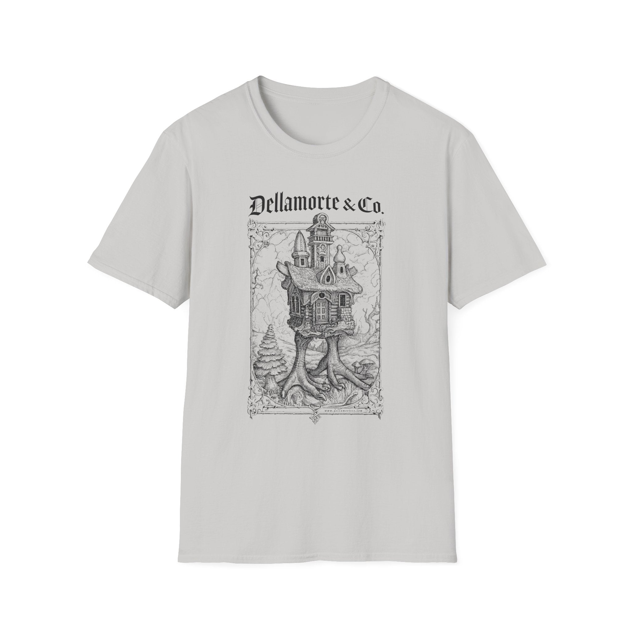 Baba Yaga Hut Shirt | Slavic Folklore Witch House Tee by Dellamorte Art | Chicken-Leg Hut T-Shirt | Dark Fairytale Gothic Apparel
