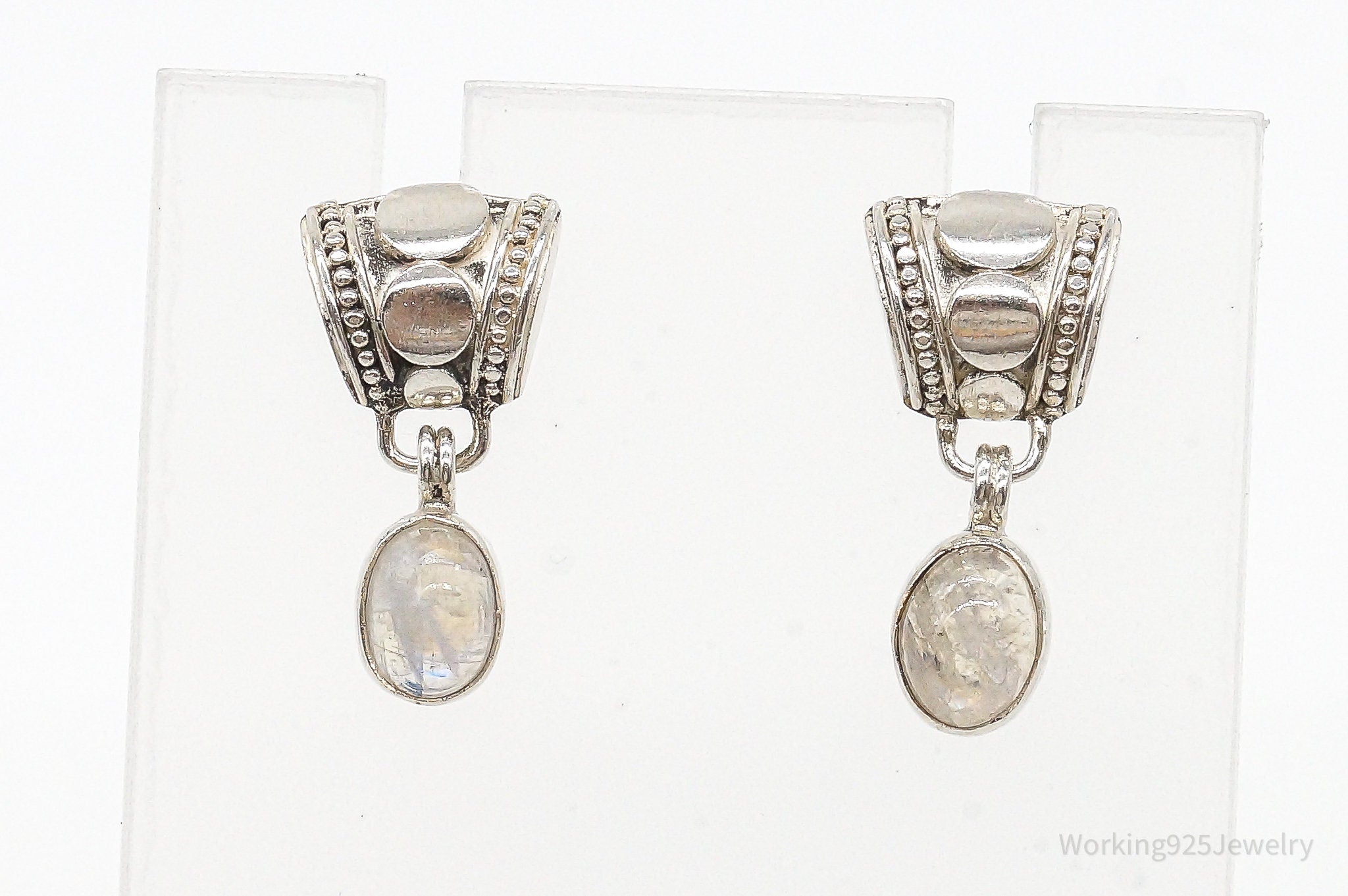 Vintage Moonstone Bali Style Sterling Silver Earrings | Jewelry > Earrings | Wiccan Center