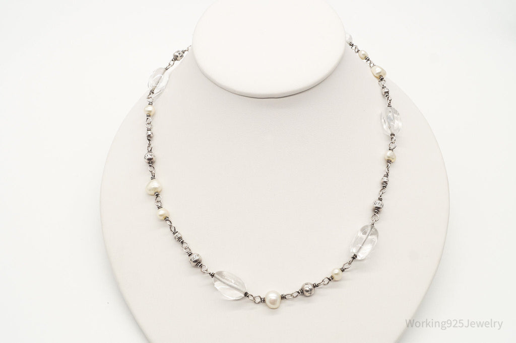 Vintage Retired Silpada Pearl Crystal Quartz Sterling Silver Necklace | Jewelry > Necklaces > Pendants | Wiccan Center