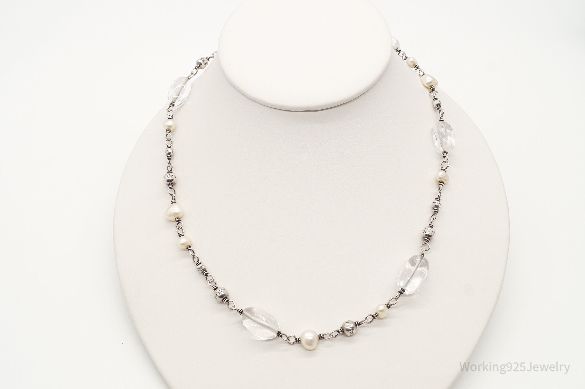 Vintage Retired Silpada Pearl Crystal Quartz Sterling Silver Necklace | Jewelry > Necklaces > Pendants | Wiccan Center
