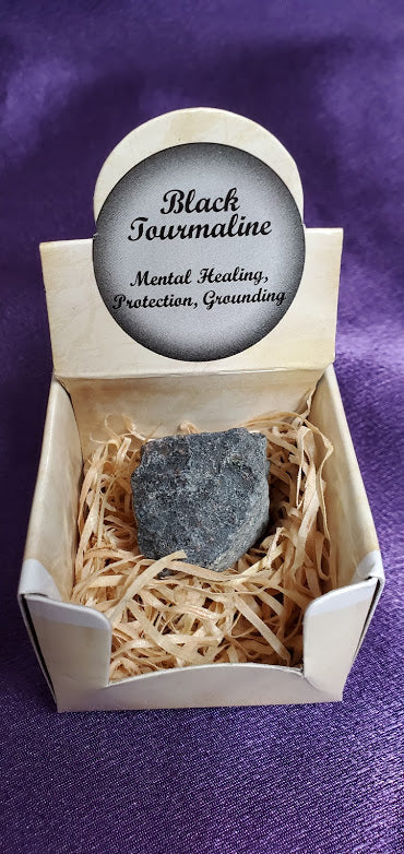 Blk Tourmaline - Rough Gift Box | Rough Gemstone | Wiccan Center