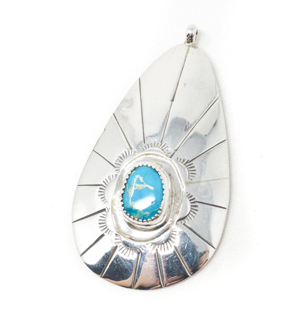 Vtg Native American Eddie Chee Turquoise Sterling Silver Necklace Pendant | Jewelry > Necklaces > Pendants | Wiccan Center