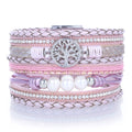 Pink Tree of Life Wrap Bracelet - Sacred Geometry with Magnetic Clasp | Gemstone Jewelry > Bracelets | Wiccan Center