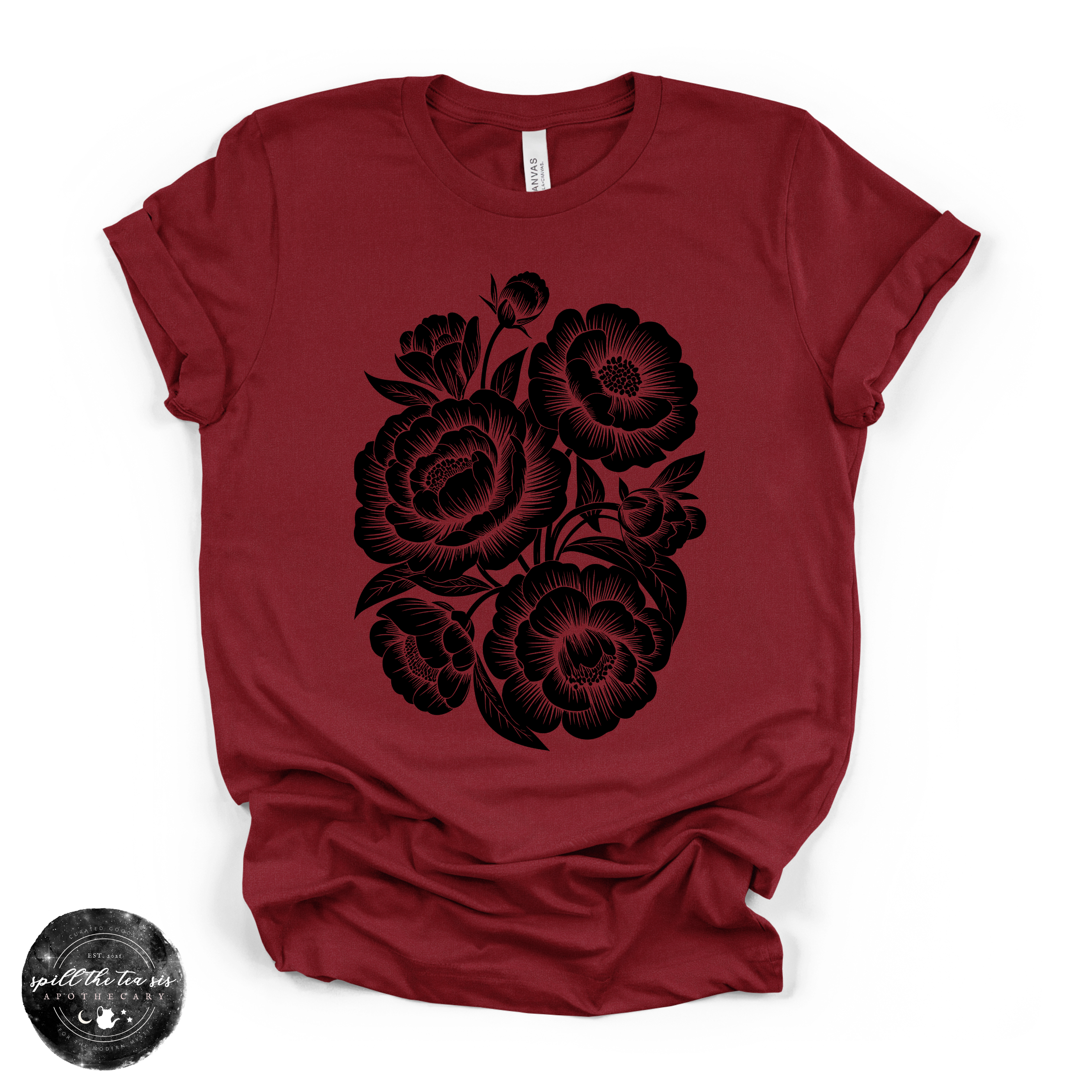 Black Roses Tee | Gothic Floral Graphic T-Shirt | | Wiccan Center