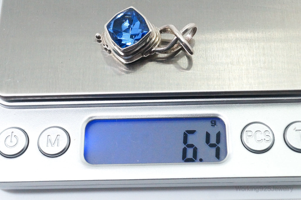 Vintage Bali Designer SARDA Blue Topaz Sterling Silver Pendant | Jewelry > Necklaces > Pendants | Wiccan Center