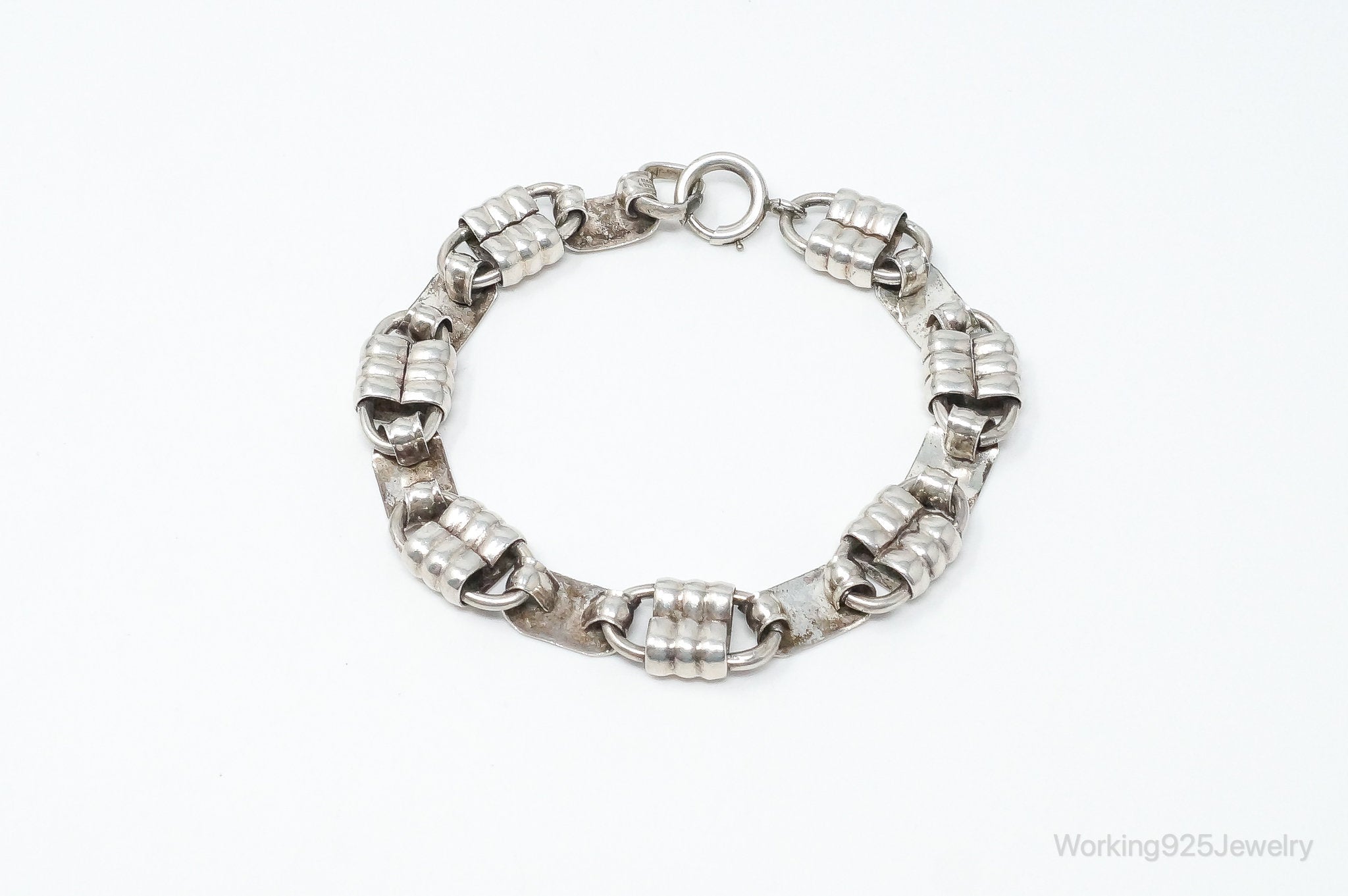 Vintage Designer Napier Modern Large Links Sterling Silver Bracelet | Jewelry > Bracelets | Wiccan Center