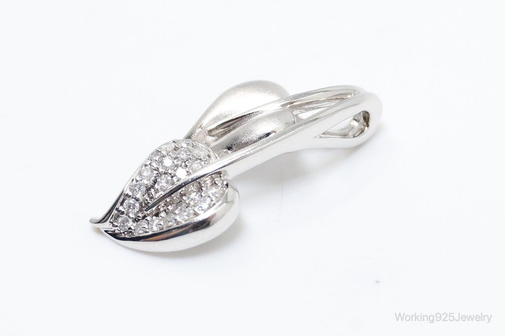 Vintage Cubic Zirconia Leaves Sterling Silver Necklace Pendant | Jewelry > Necklaces > Pendants | Wiccan Center