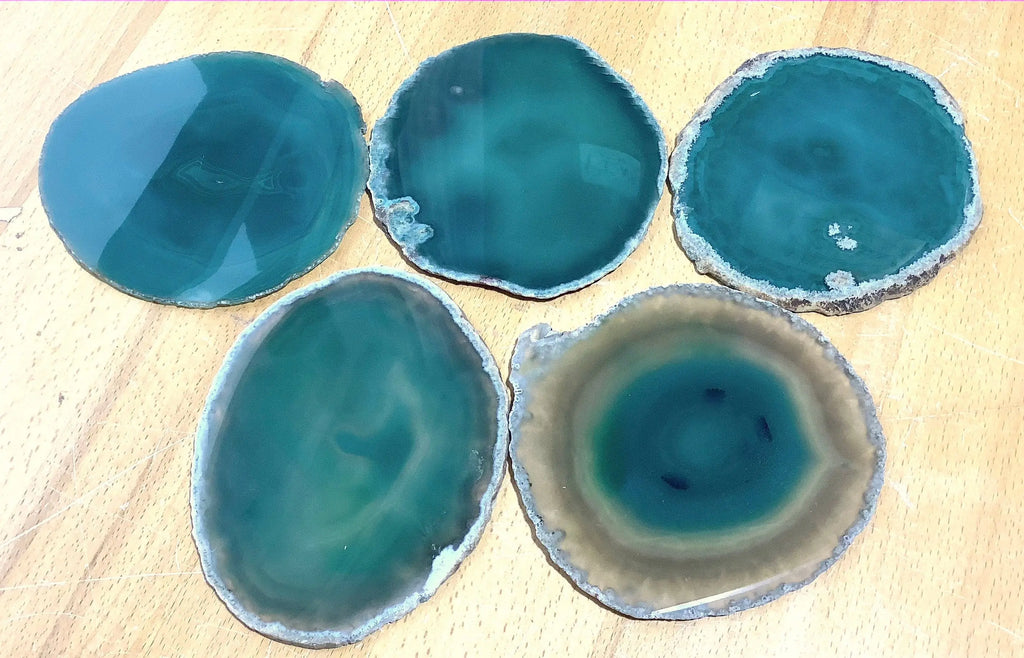 Large Polished Agate Slice (5 - 6 Inches) Size#6 Grade A Round Natural Crystal Escort Place Card Coaster Amazing Crystals