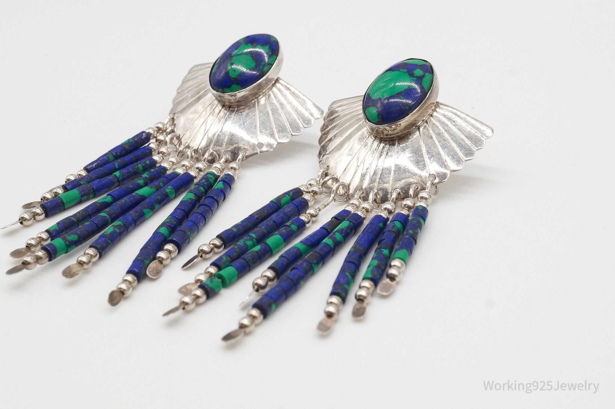 Vintage Native American Azurite Sterling Silver Earrings | Jewelry > Earrings | Wiccan Center