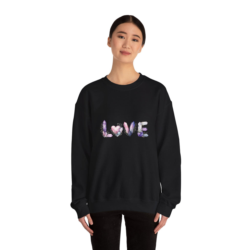 LOVE Crystal Letter Design | Sweatshirt | Wiccan Center