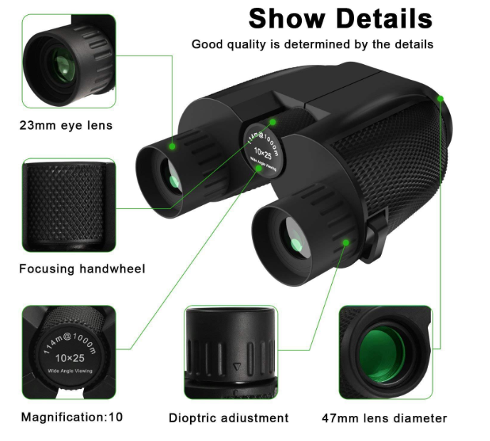 Outdoor binoculars 10x25 small Paul High-definition mini portable low-light night vision pockets glasses | 0 | Wiccan Center