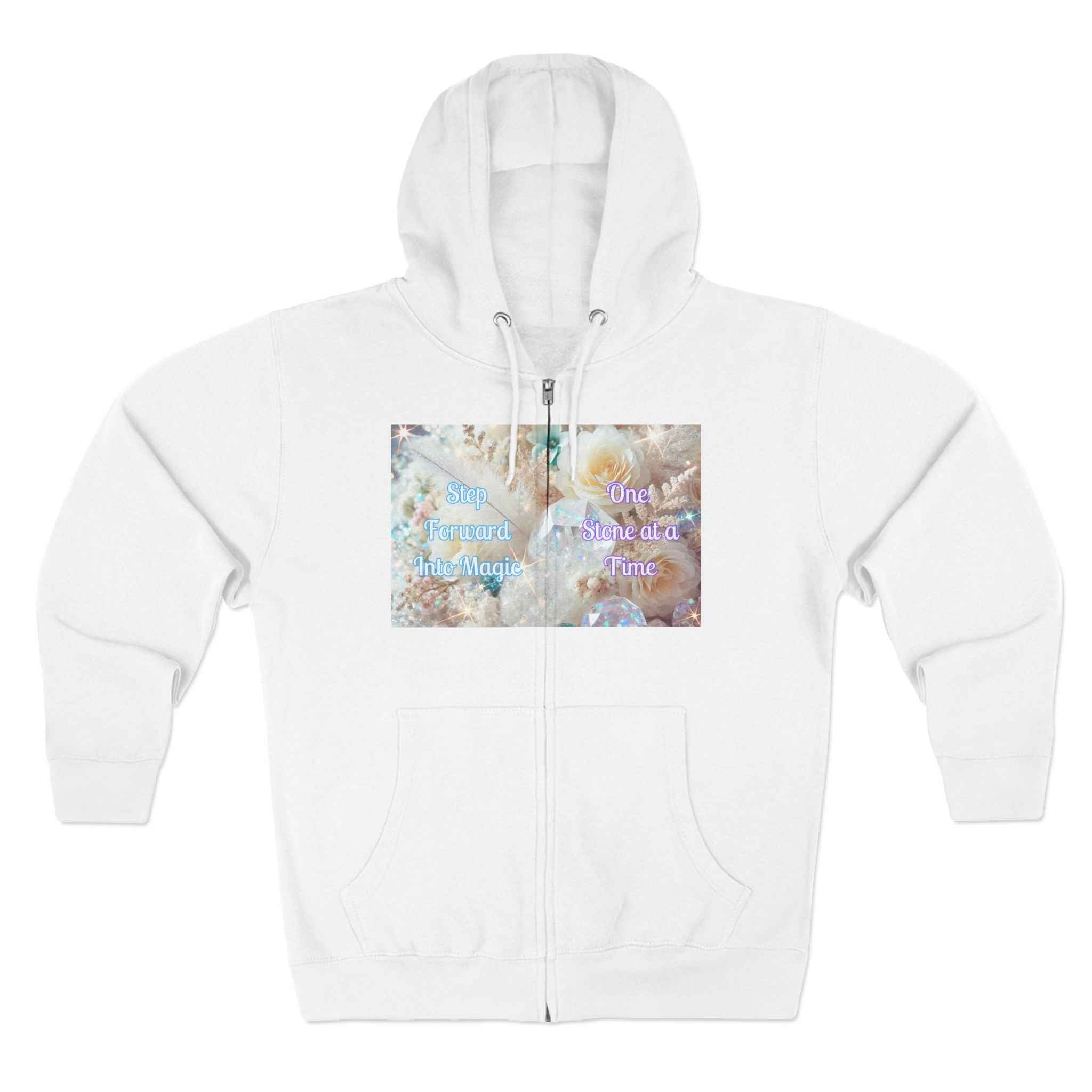 Floral Zipped Hooded Sweater | Hoodie | Wiccan Center