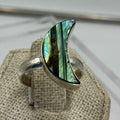 Sterling Silver Labradorite Crescent Moon Ring – Size 7 – Protection, Intuition & Transformation | Rings | Wiccan Center