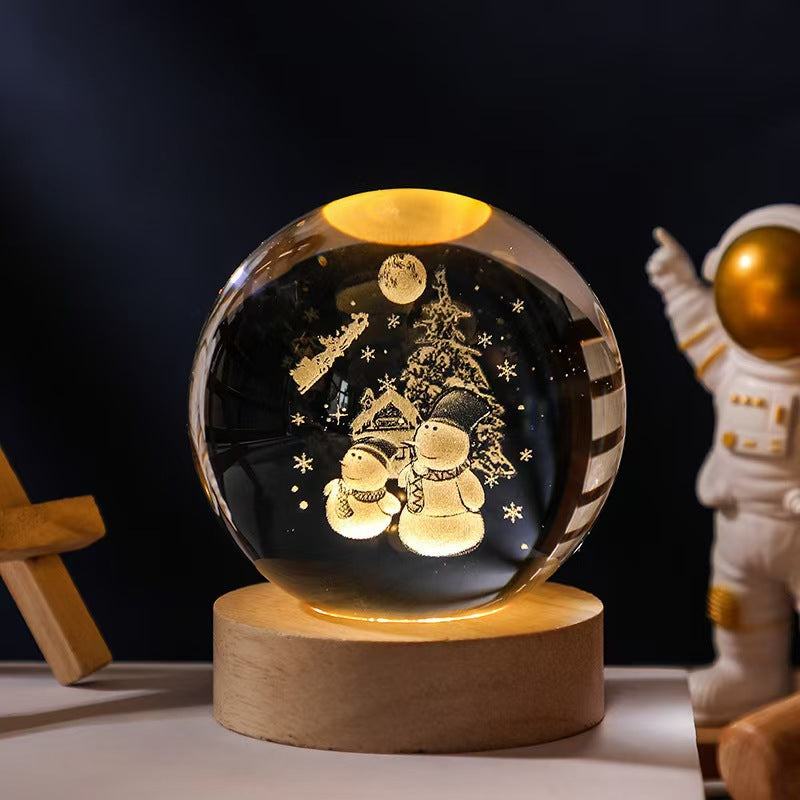 Luminous Starry Sky And Planets Moon Moon Crystal Ball Small Night Lamp Projection Ambience Light Creative Gift New Strange Gift | 0 | Wiccan Center