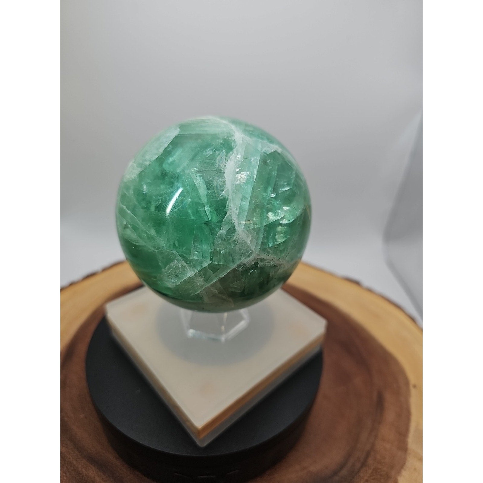 2.84Natural Rainbow Fluorite Quartz Crystal Sphere Ball Polished Healing | Crystal Spheres & Eggs | Wiccan Center