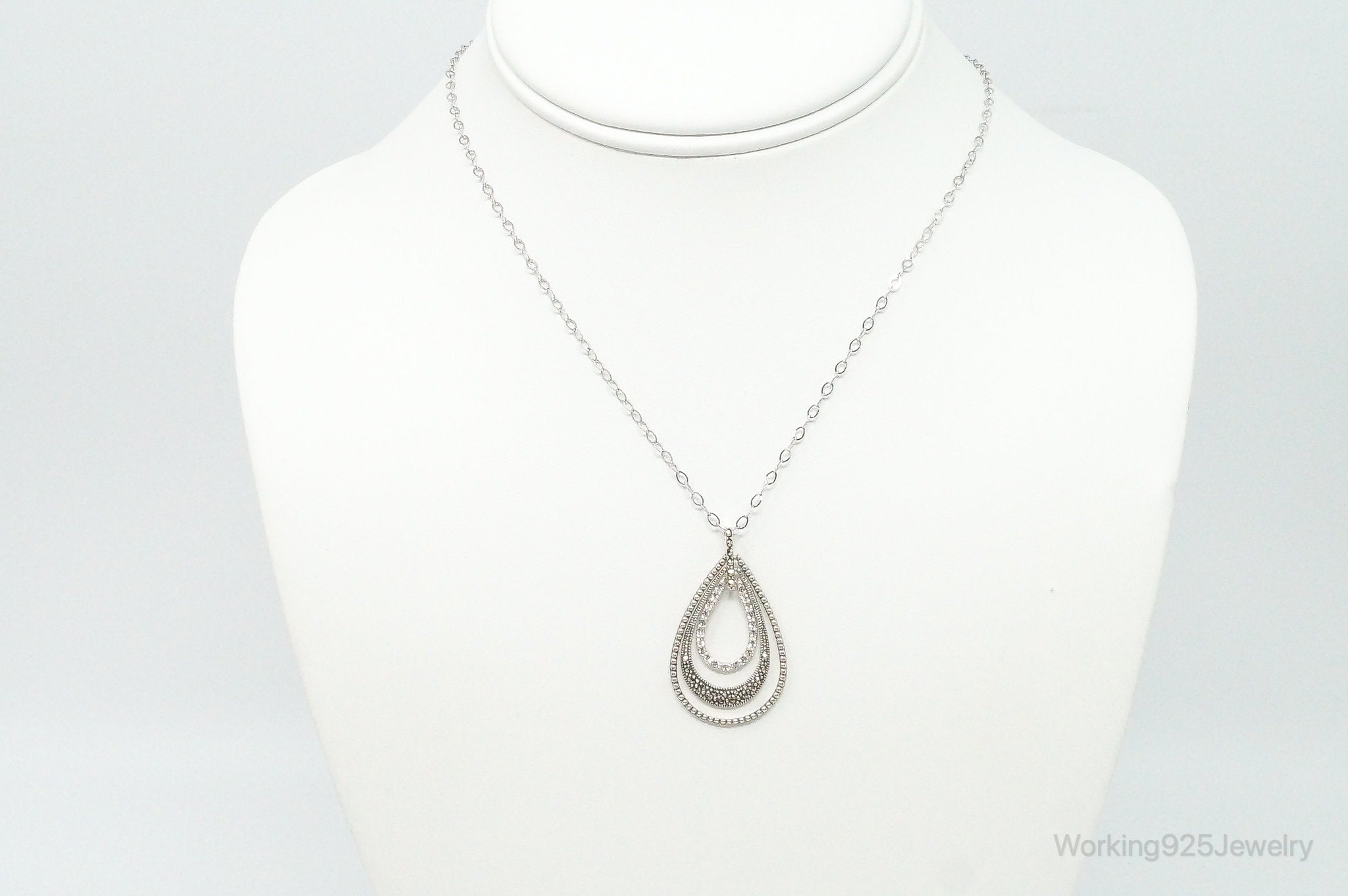 Designer Judith Jack Cubic Zirconia Marcasite Sterling Silver Necklace | Jewelry > Necklaces > Pendants | Wiccan Center