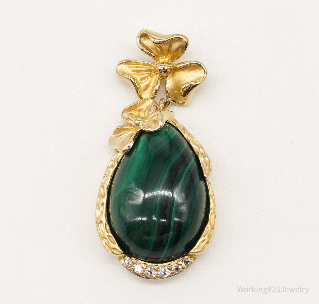 Designer Ross Simons Malachite Cubic Zirconia Gold Over Sterling Silver Pendant | Jewelry > Necklaces > Pendants | Wiccan Center