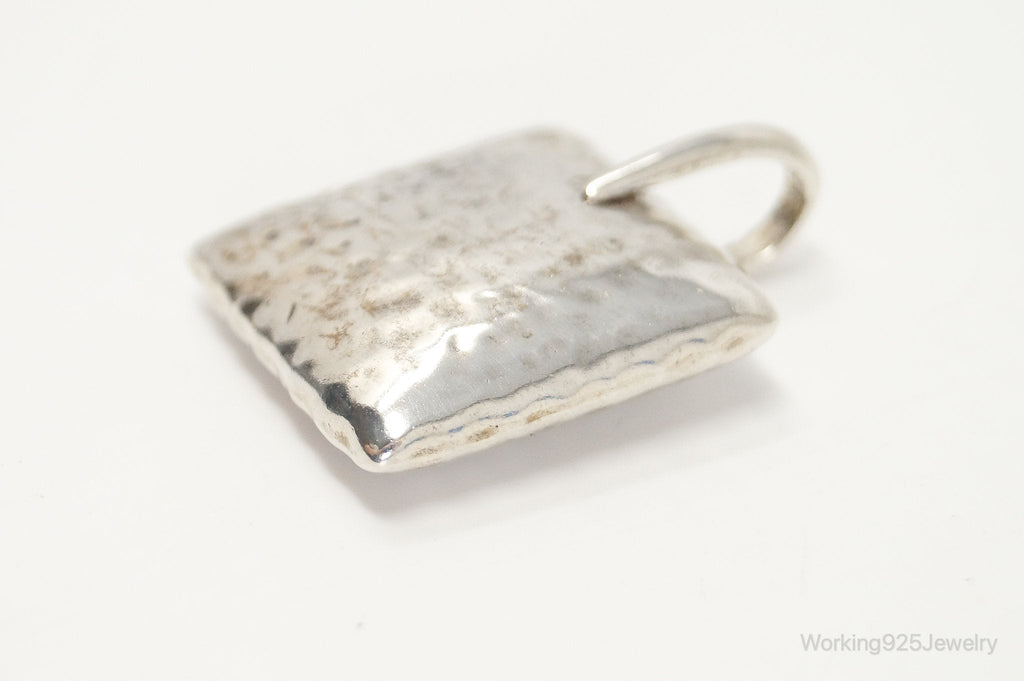 Vintage Silpada Hammered Square Pillow Sterling Silver Necklace Pendant | Jewelry > Necklaces > Pendants | Wiccan Center