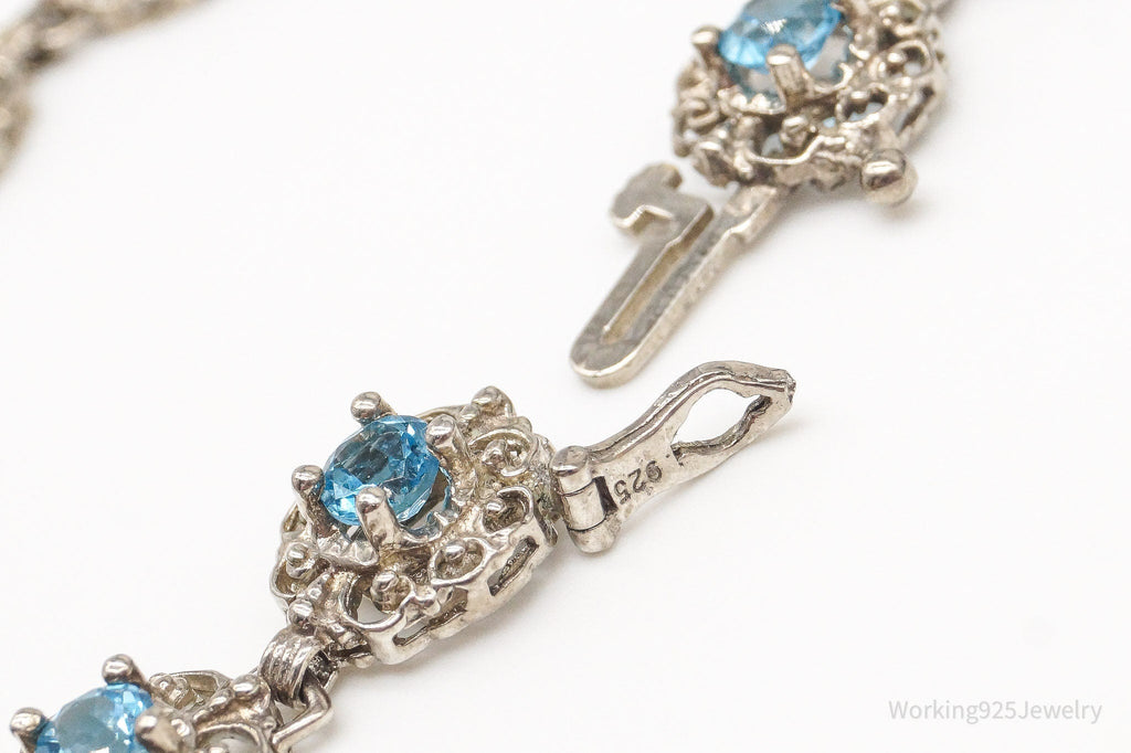 Vintage Blue Topaz Sterling Silver Bracelet | Jewelry > Bracelets | Wiccan Center