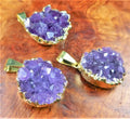 Druzy Amethyst Necklace Pendant - Petite Gold Crystal Cluster | Retail Pendants | Wiccan Center