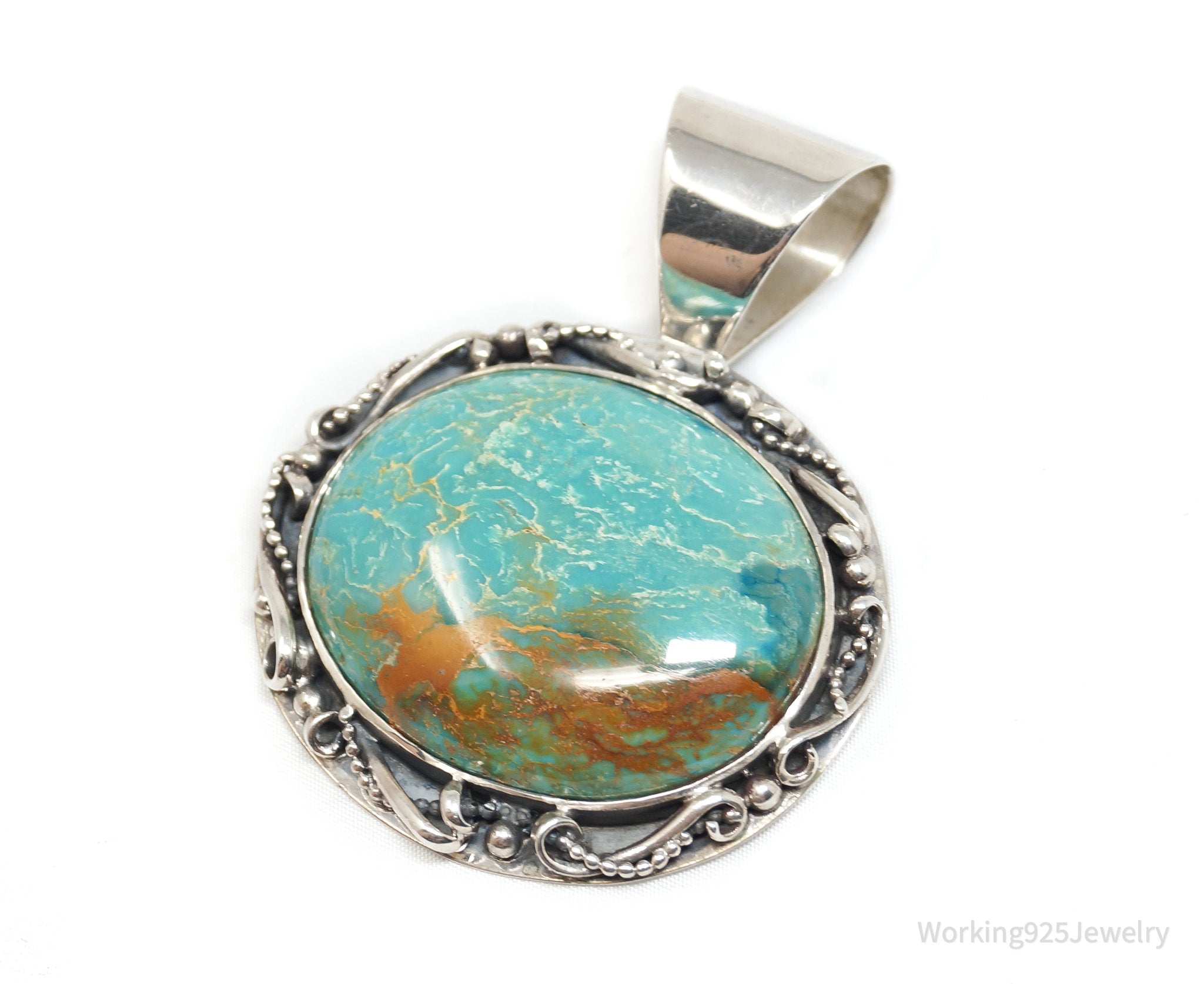 Vtg Designer Desert Rose Trading Co Turquoise Sterling Silver Necklace Pendant | Jewelry > Necklaces > Pendants | Wiccan Center