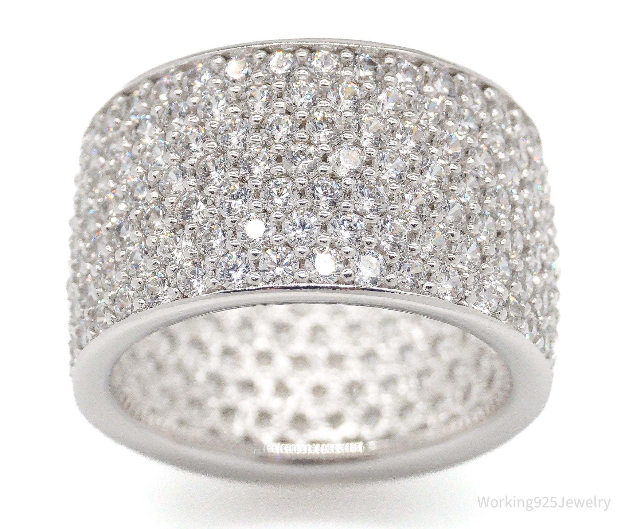 Vintage SW Cubic Zirconia Sterling Silver Band Ring - Size 7.5 | Jewelry > Rings | Wiccan Center