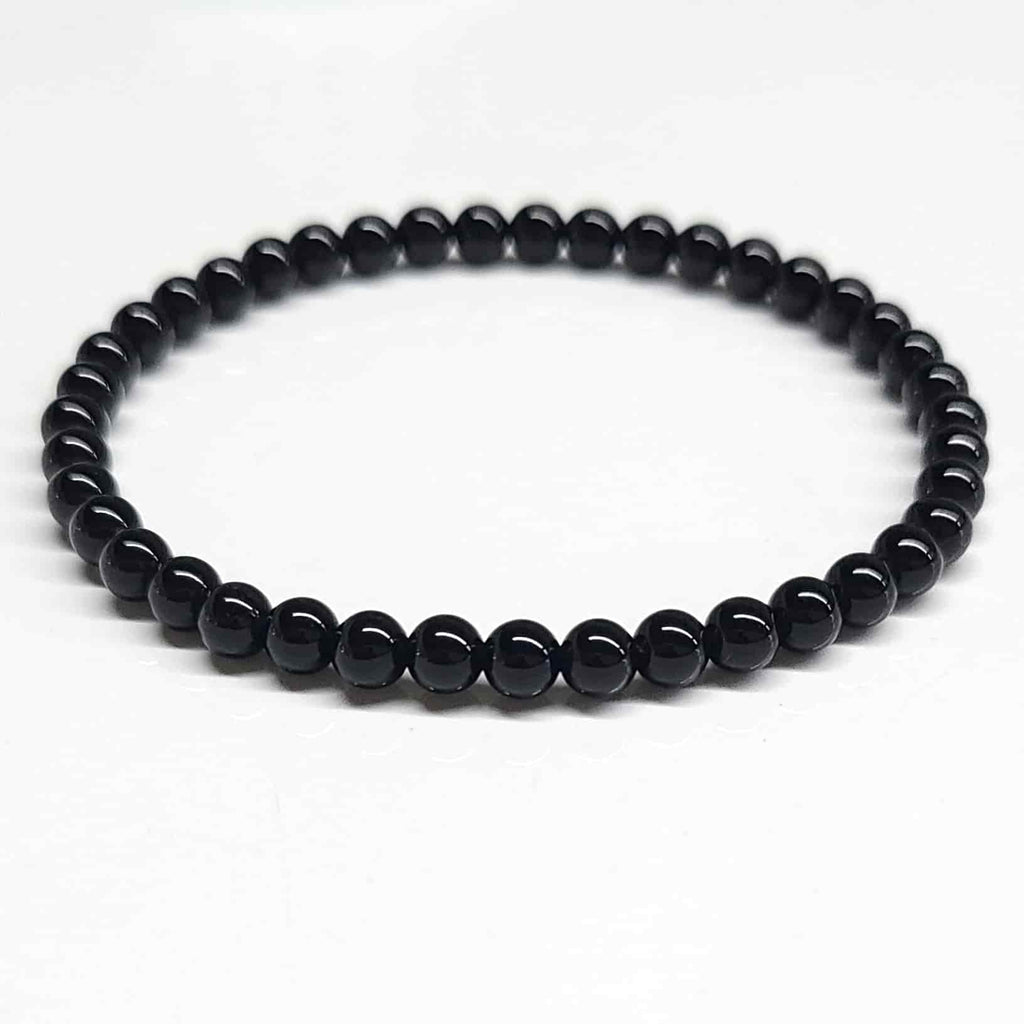 Black Obsidian Round Bead Bracelet - Strong Protection | Bracelets | Wiccan Center