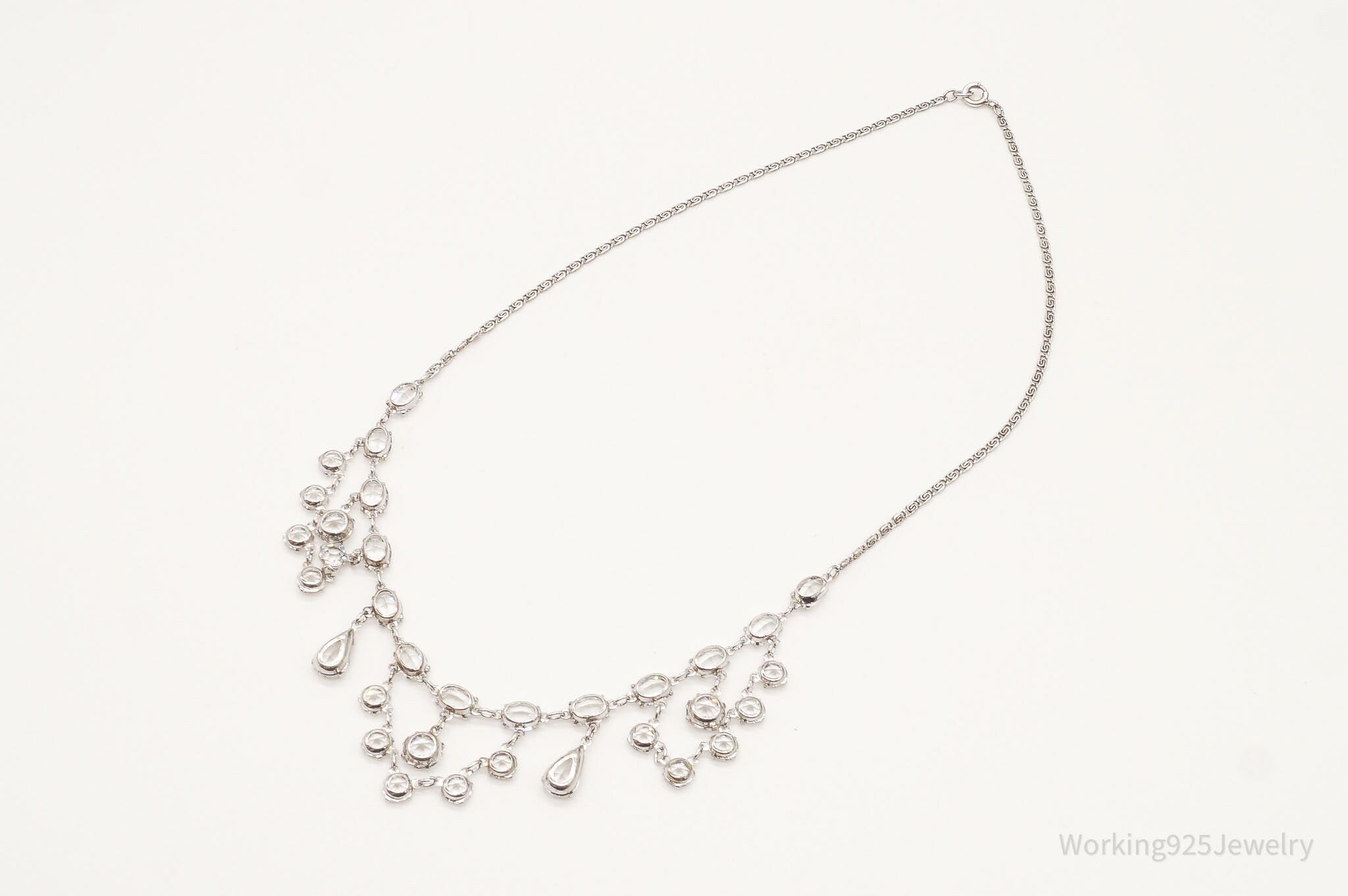 Antique Crystal Sterling Silver Necklace 16" | Jewelry > Necklaces > Pendants | Wiccan Center