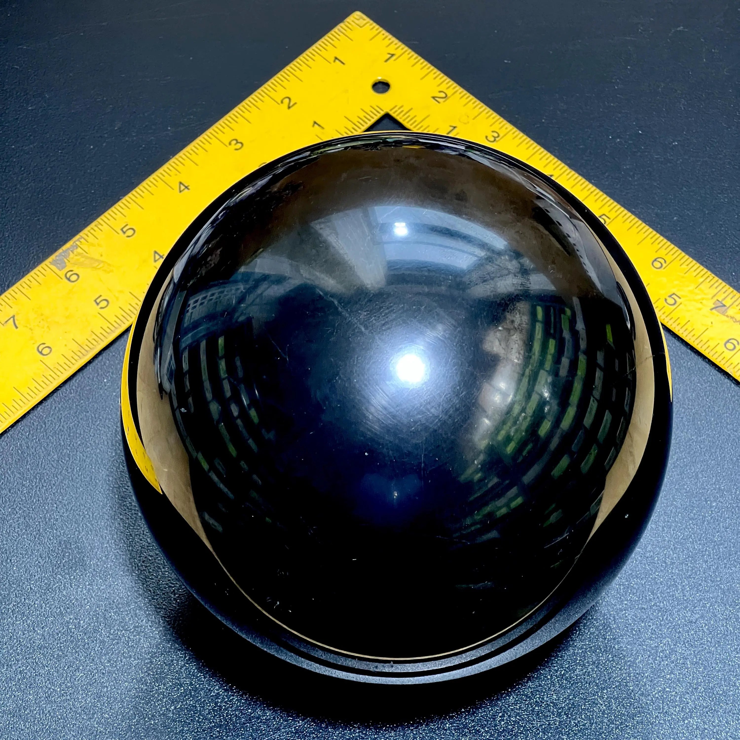 Extra Large Karelian Type-2 Black Shungite Sphere (6 Inch Diameter, 9 LBs) Polished Carving | Home & Living > Home Decor > Home Accents > Rocks & Geodes | Wiccan Center