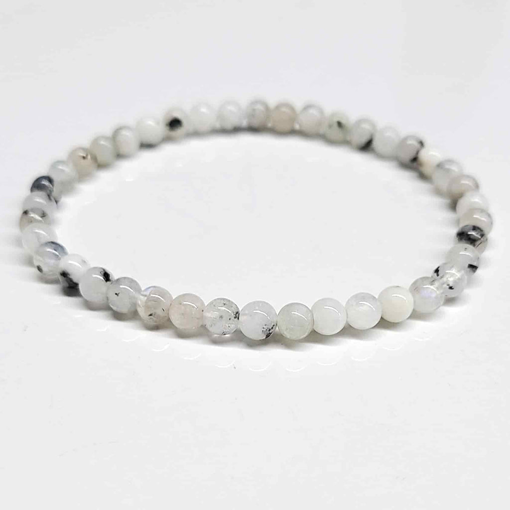 Rainbow Moonstone Round Bead Bracelet - Goddess Energy | Bracelets | Wiccan Center