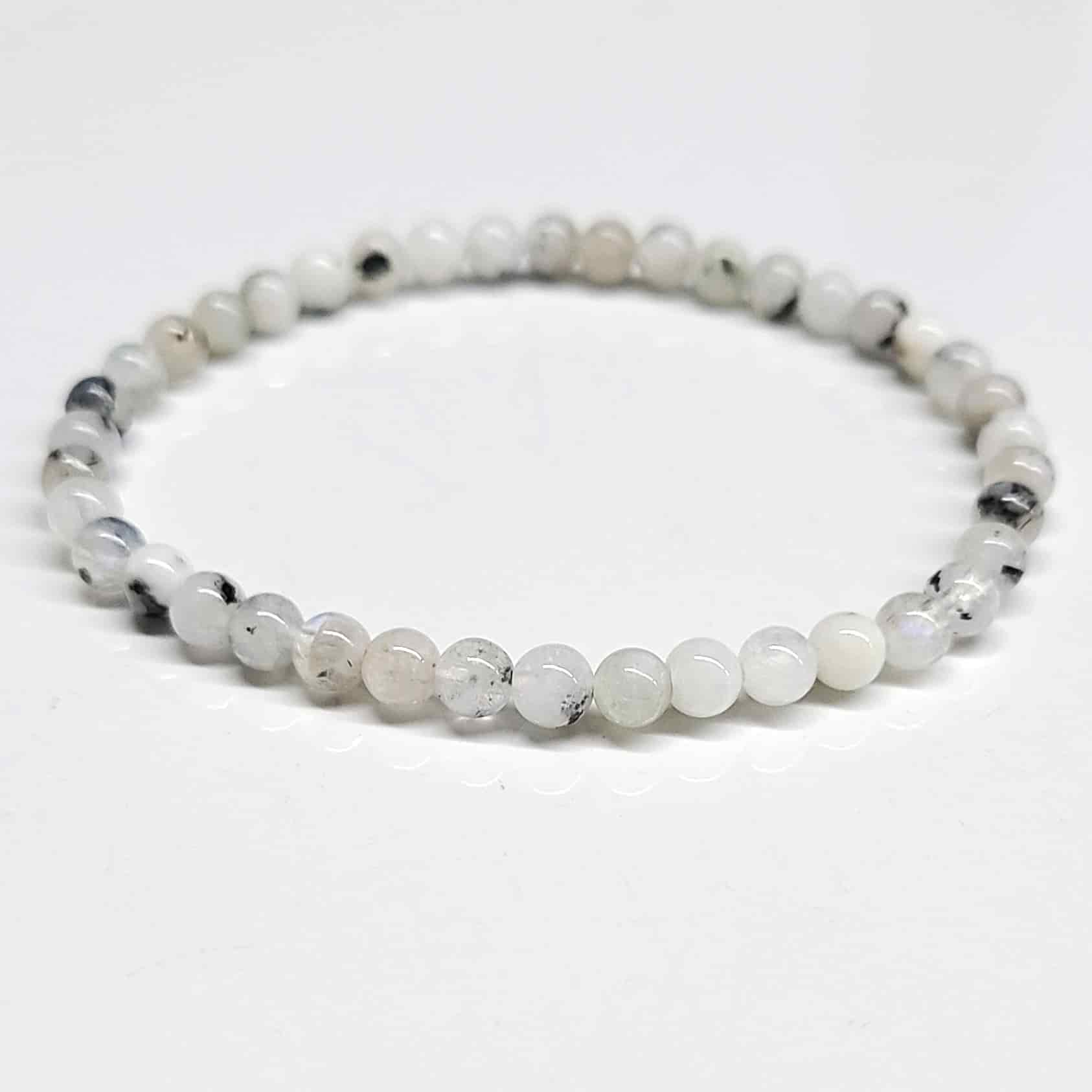 Rainbow Moonstone Round Bead Bracelet - Goddess Energy | Bracelets | Wiccan Center