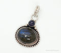 Vintage Large Labradorite Amethyst Sterling Silver Necklace Pendant | Jewelry > Necklaces > Pendants | Wiccan Center