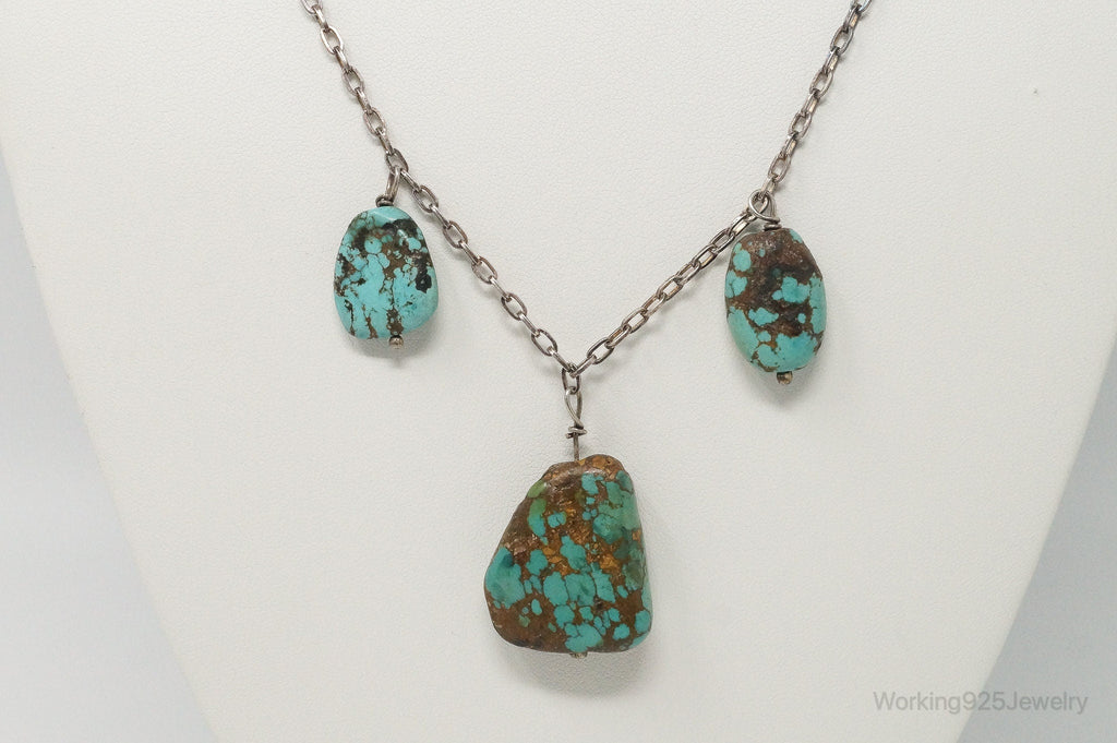 Vintage Native American Unsigned Turquoise Sterling Silver Necklace | Jewelry > Necklaces > Pendants | Wiccan Center