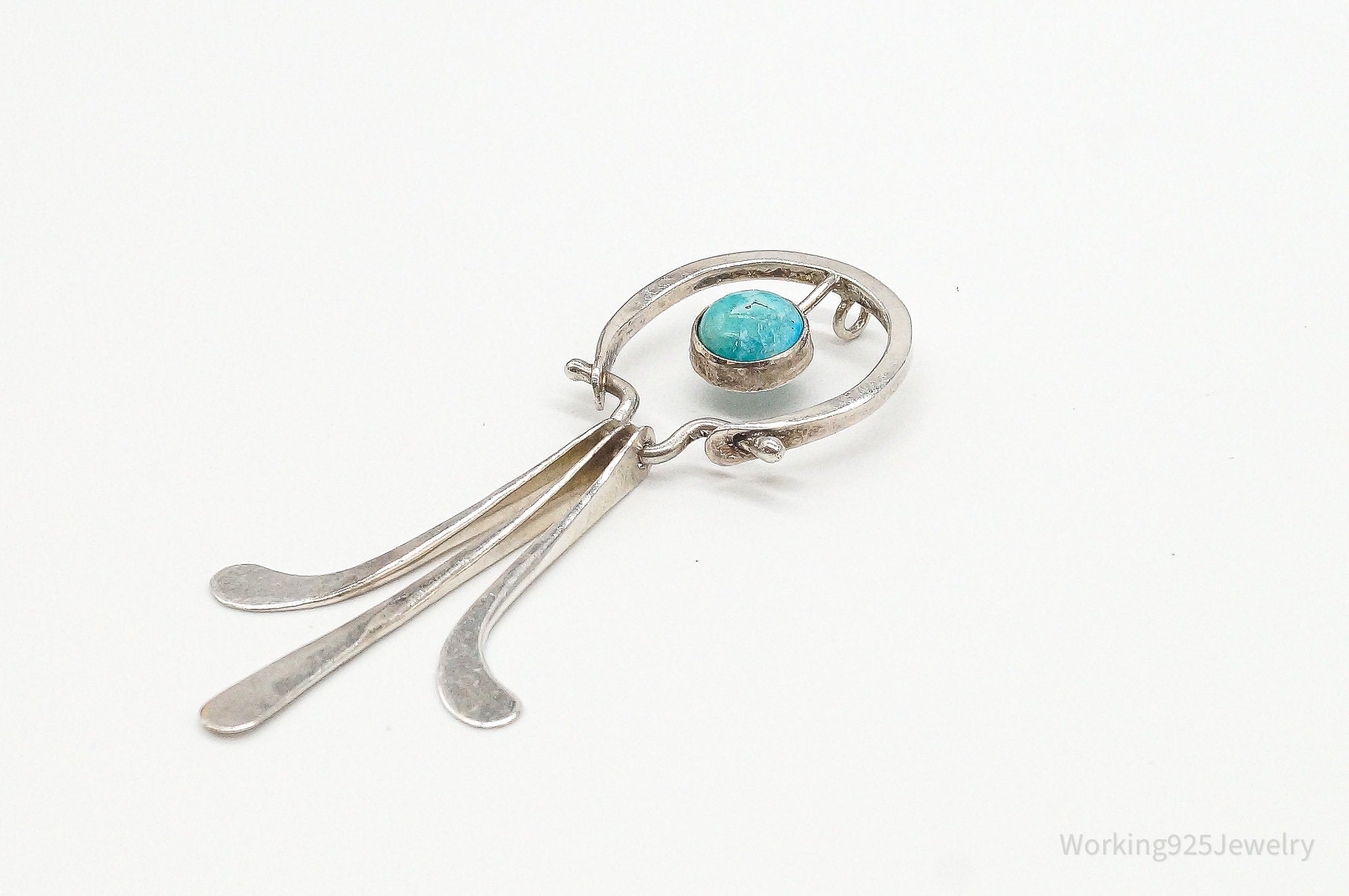 Vintage Modernist Amazonite Sterling Silver Pendant | Jewelry > Necklaces > Pendants | Wiccan Center