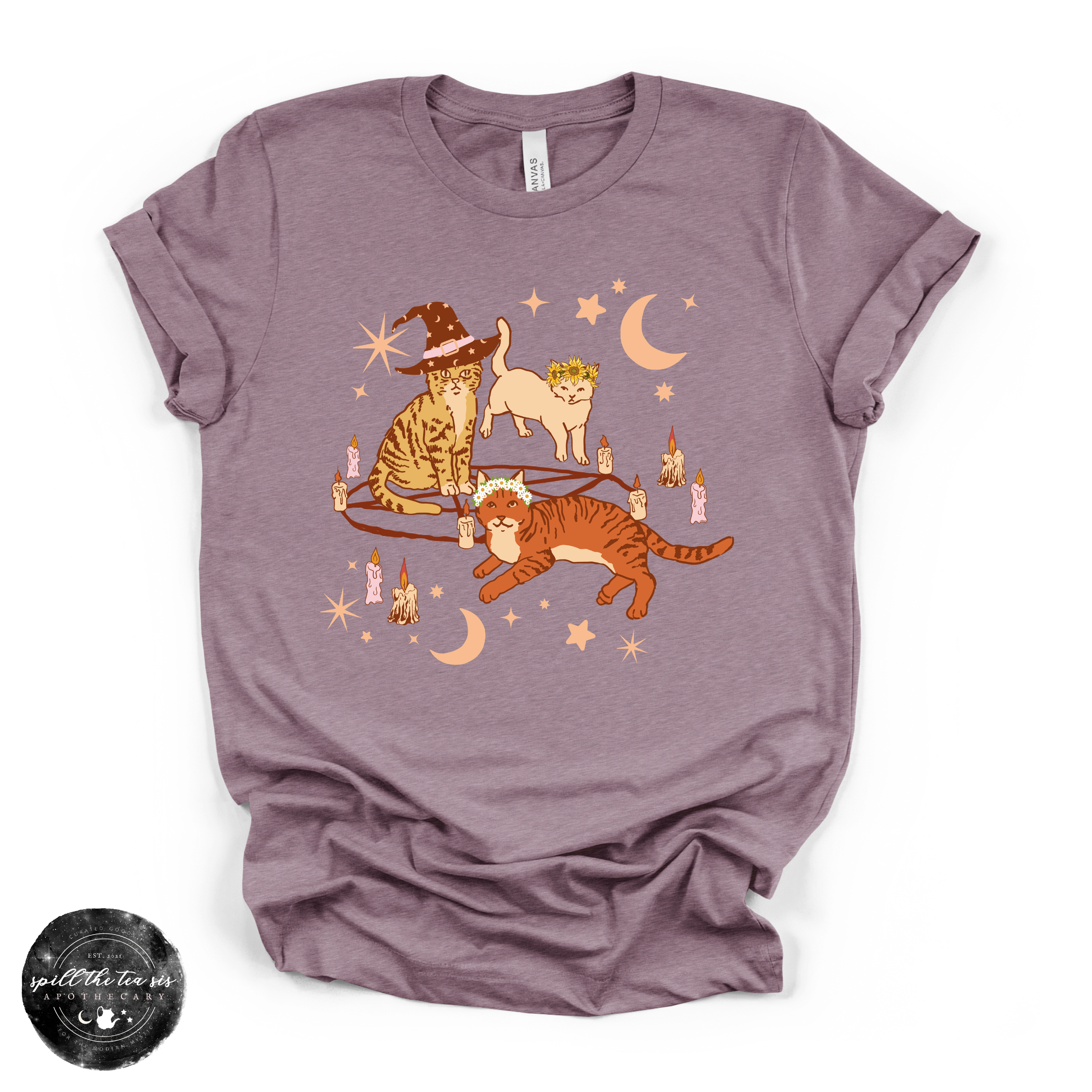 Cat Coven Cat Witch Tee | Witchy Cat Lover Graphic T-Shirt
