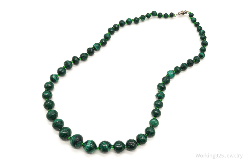 Vintage Green Malachite Bead Necklace | Jewelry > Necklaces > Pendants | Wiccan Center