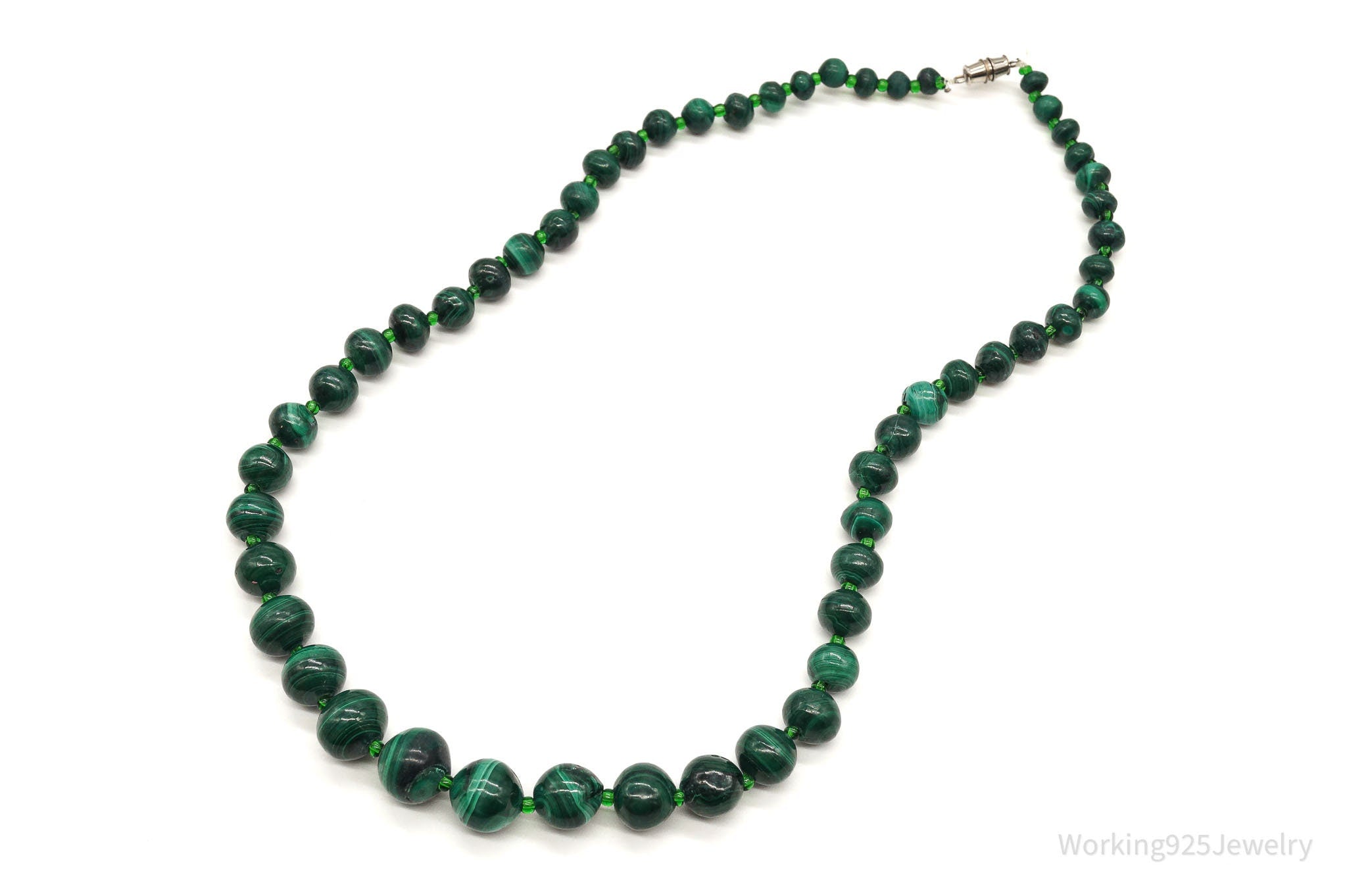 Vintage Green Malachite Bead Necklace | Jewelry > Necklaces > Pendants | Wiccan Center